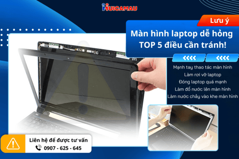 Màn hình laptop dễ bị hỏng nên hãy tránh những điều sau