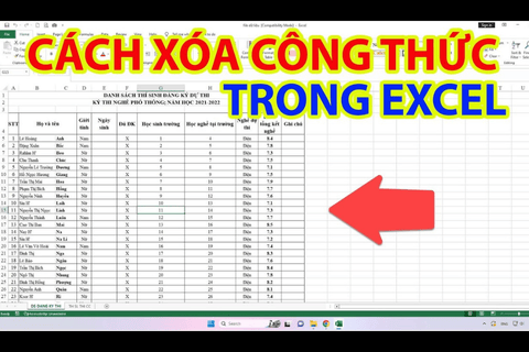 Cách xóa công thức trong Excel đơn giản, nhanh chóng