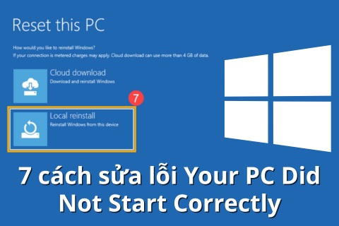 7 cách sửa lỗi Your PC Did Not Start Correctly trên máy tính Windows